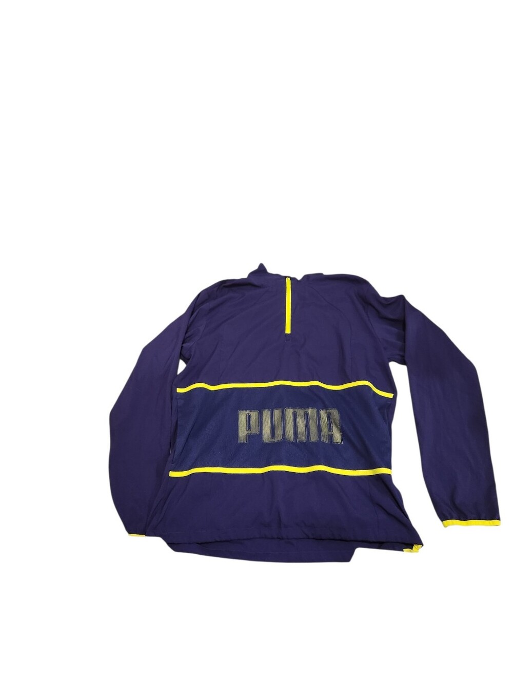 PUMA Men's Training Half-Zip Pullover - Blue and Neon Green